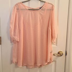 Torrid Chiffon Lurex Ruched Sleeve Blouse